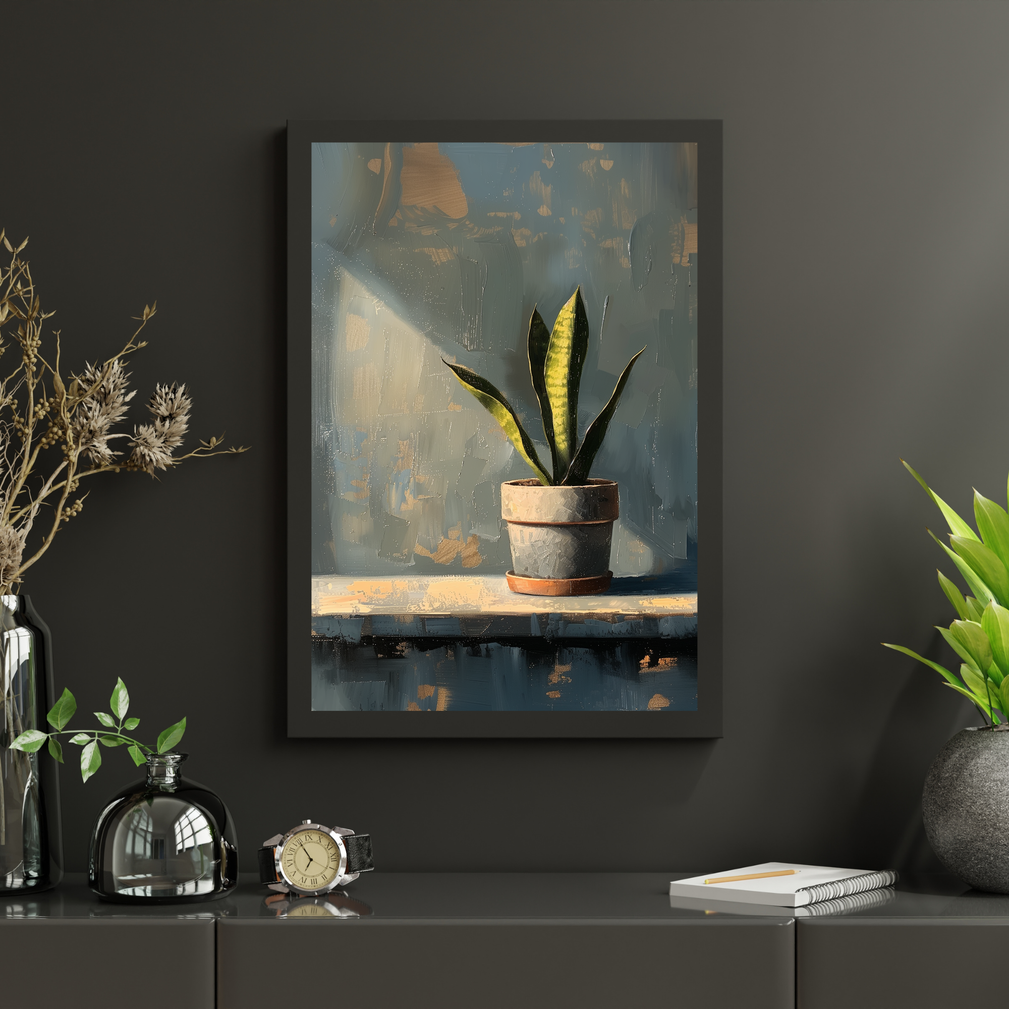 Serenity Snake Plant Digital Art Download 01