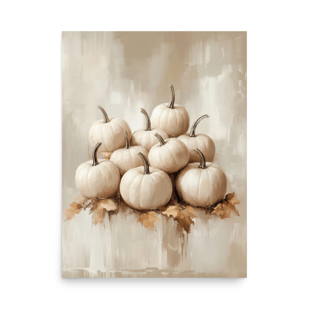 Fallen Leaves Pumpkin Harmony Art Print