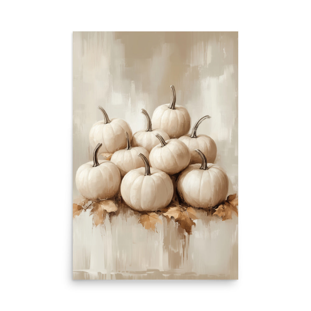 Fallen Leaves Pumpkin Harmony Art Print